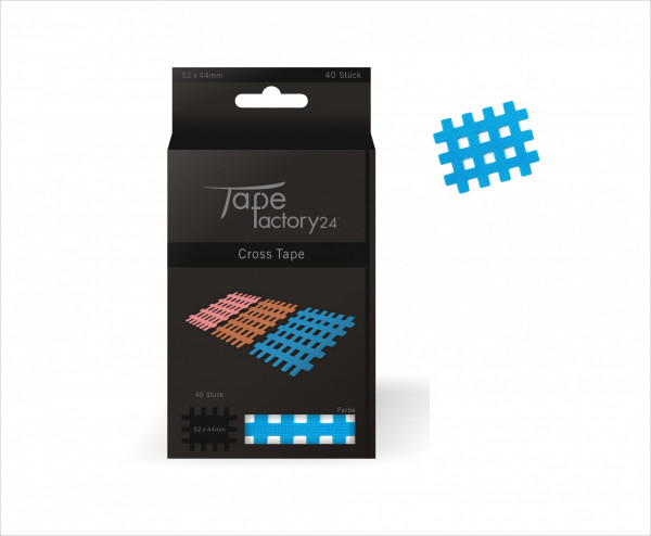 Tapefactory24 Cross Tape 36 x 28mm 120 Pflaster Box in blau